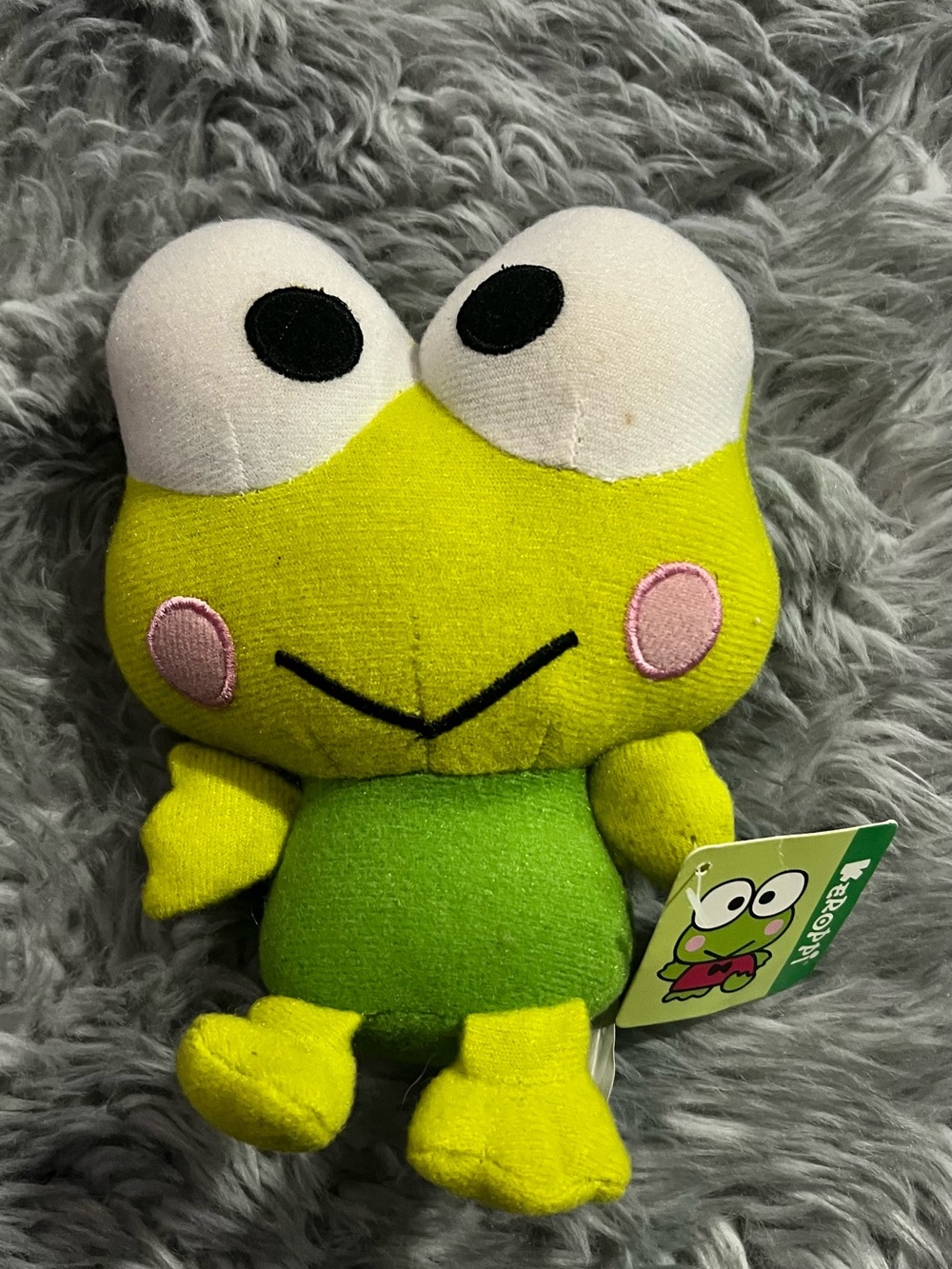 Keroppi Plush Frog Stuffed Toy - Bright Lime & Green (small phone size)